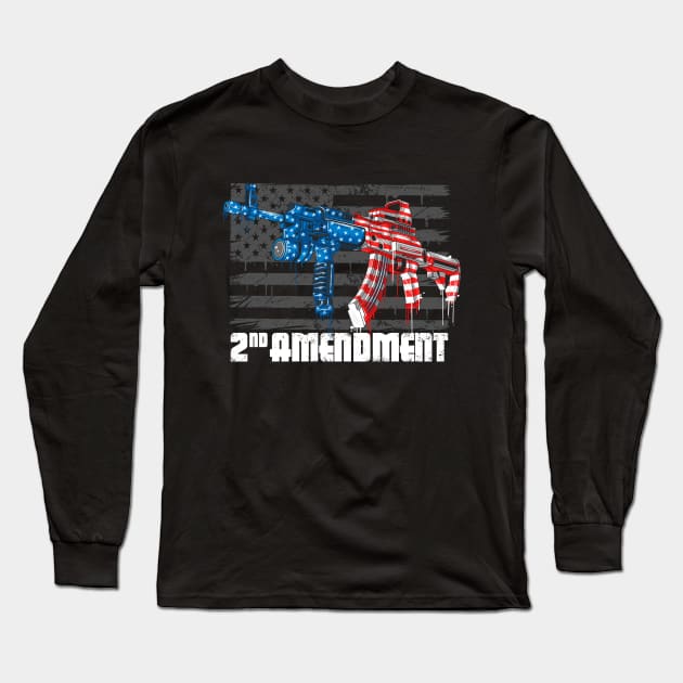 2nd Amendment US Flag MAGA KAG Long Sleeve T-Shirt by CultTees